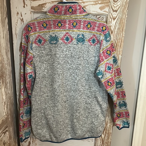 Simply Southern Crab Knit Snap Pullover in Smoke - Picture 6 of 9